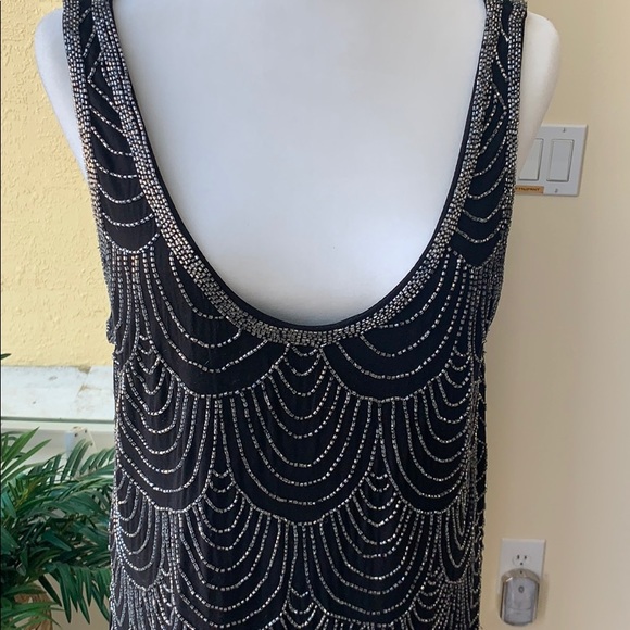 Beaded silver and black top - Picture 4 of 7
